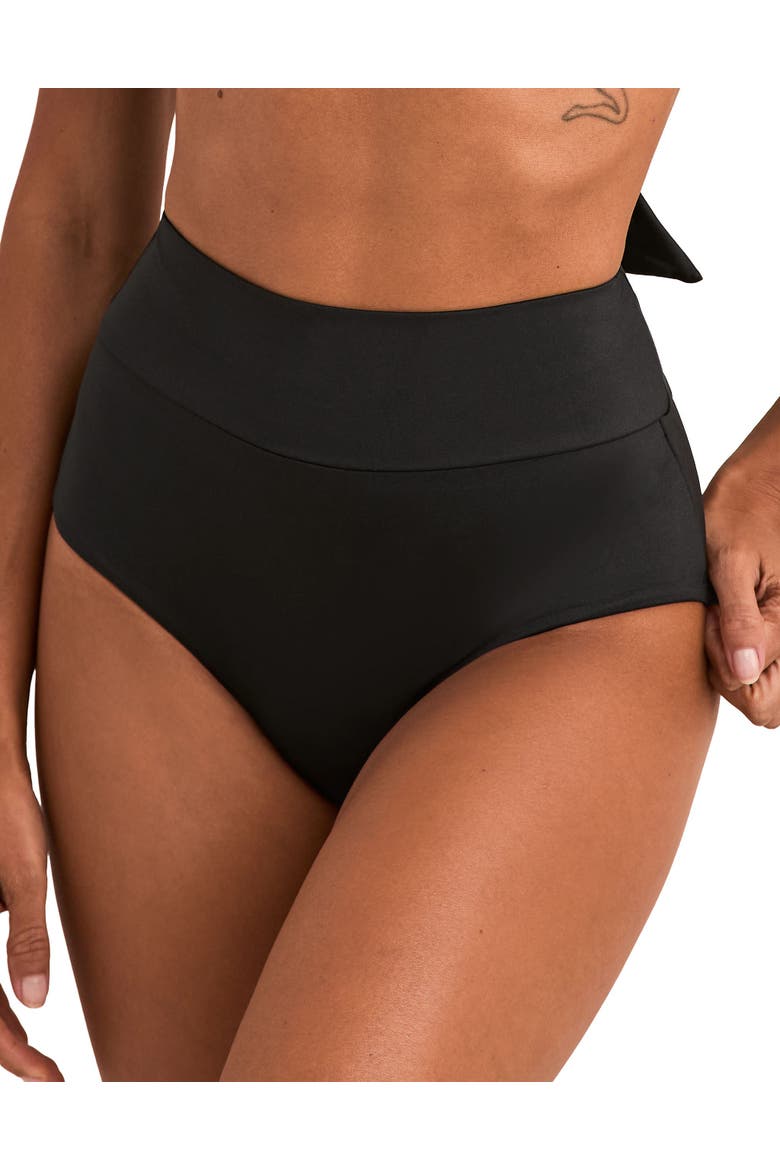 Marlena Swimwear High Waisted Bikini Bottom, Main, color, Black