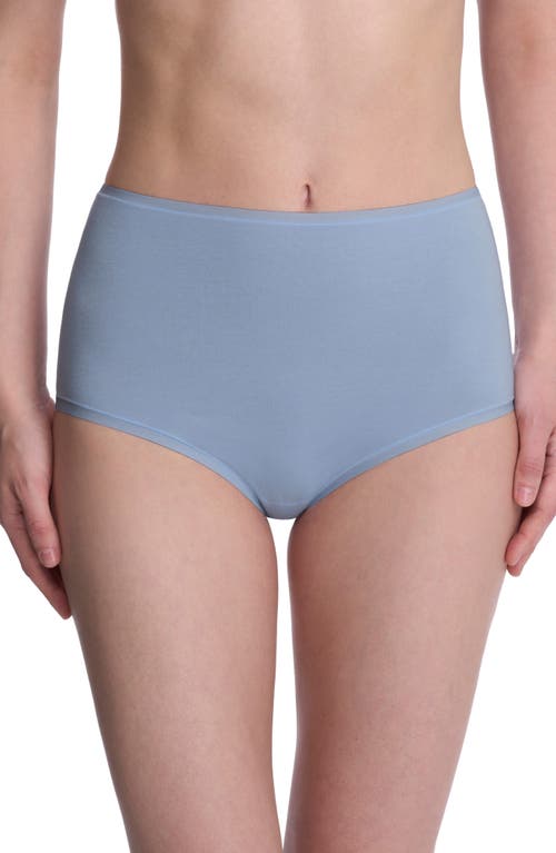 Natori Bliss Bare Cotton High Waist Briefs In Blue
