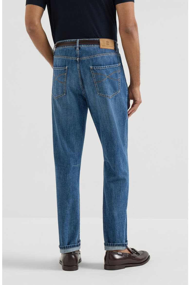 Lightweight denim five-pocket trousers, Alternate, color, Medium Denim