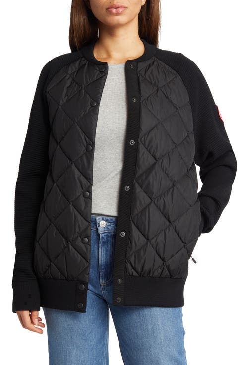 Hybridge® 675-Fill Power Down Quilted Bomber Jacket