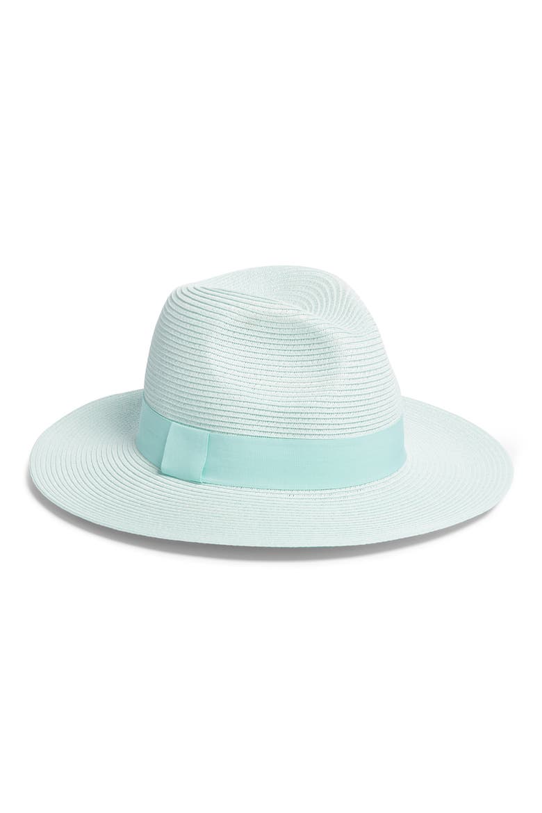 Woven Panama Hat (Nordstrom Exclusive), Main, color, GREEN AQUA