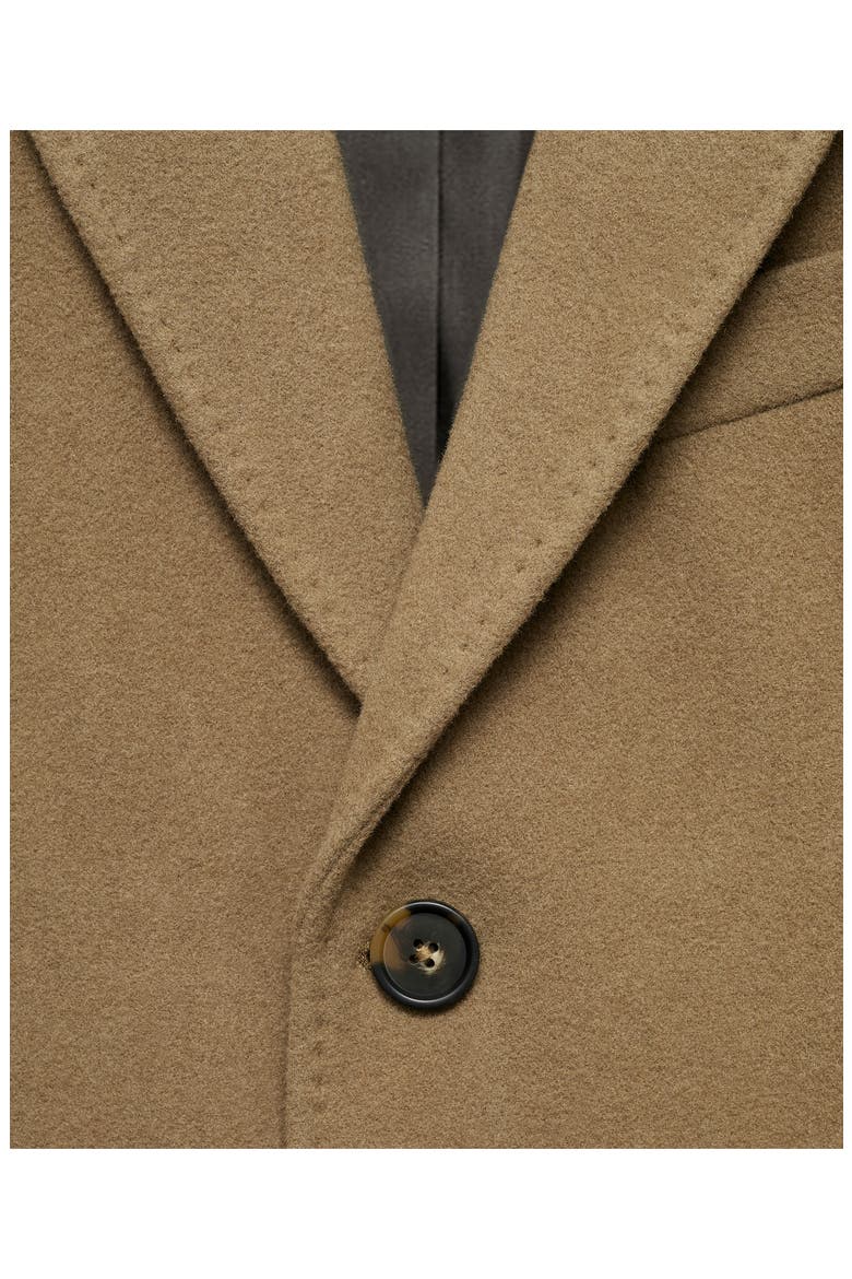Slim Fit Wool Blend Overcoat, Alternate, color, MEDIUM BROWN