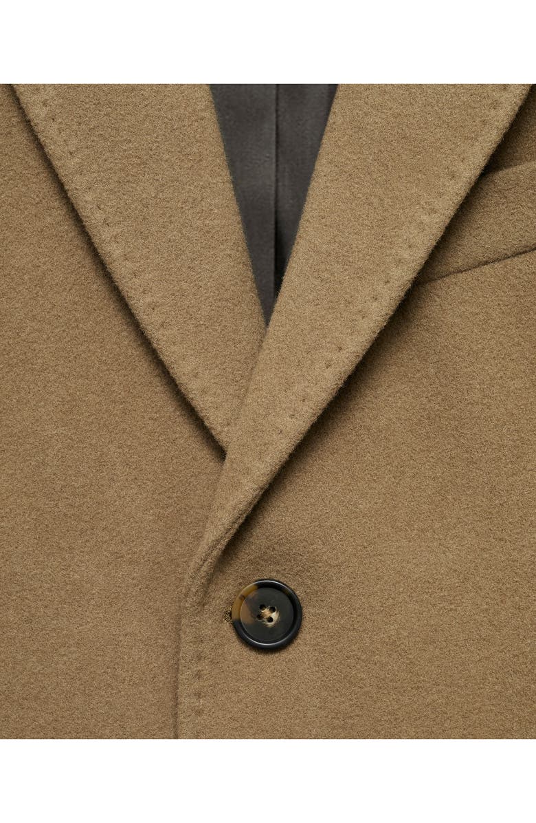 MANGO Slim Fit Wool Blend Overcoat, Alternate, color, Medium Brown