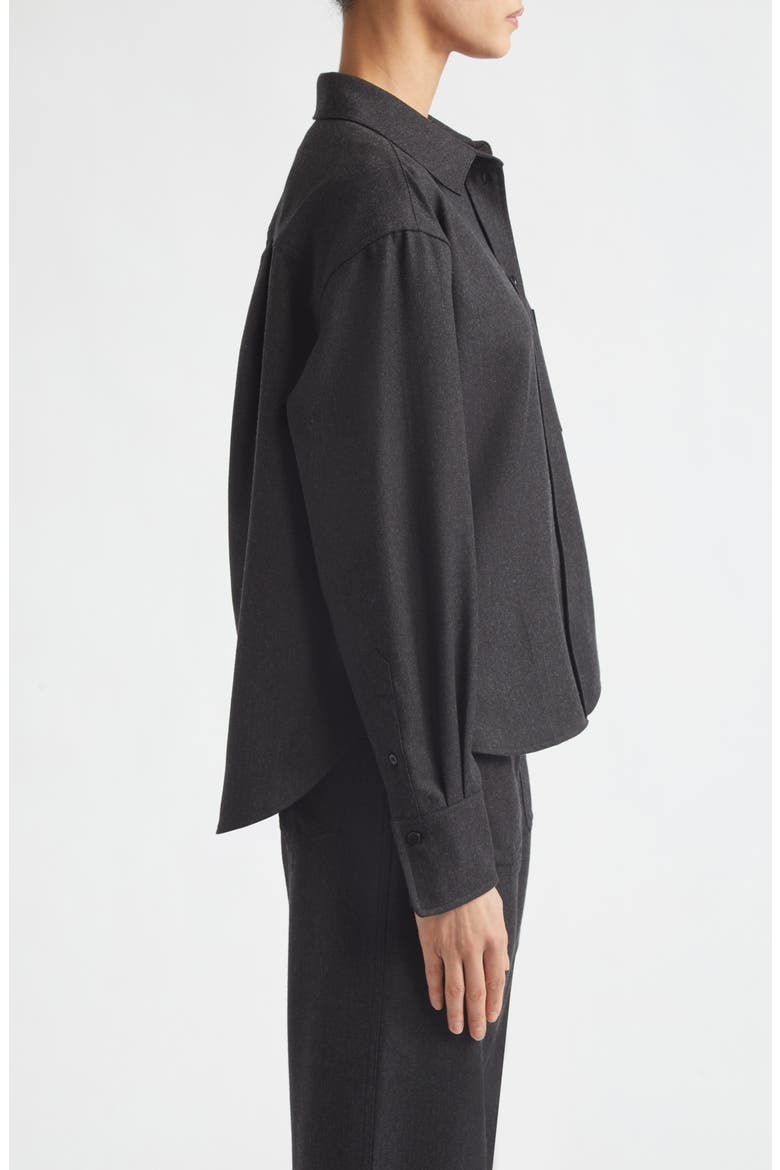 Ellys Wool Button-Up Shirt, Alternate, color, DARK GREY MELANGE