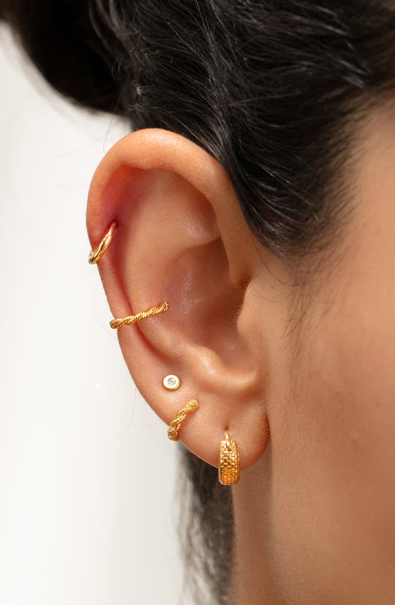 Monica Vinader Corda Huggie Hoop Earrings, Alternate, color, Gold