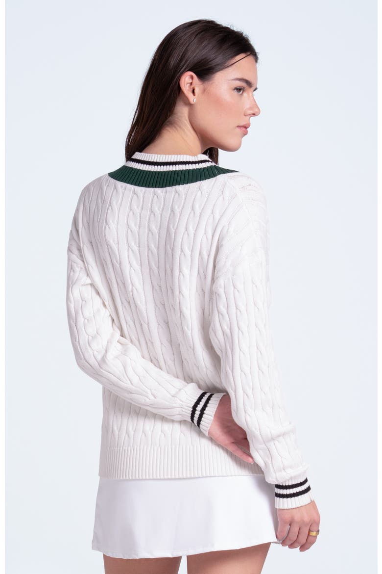 Legacy Court Sweater, Alternate, color, White/Green