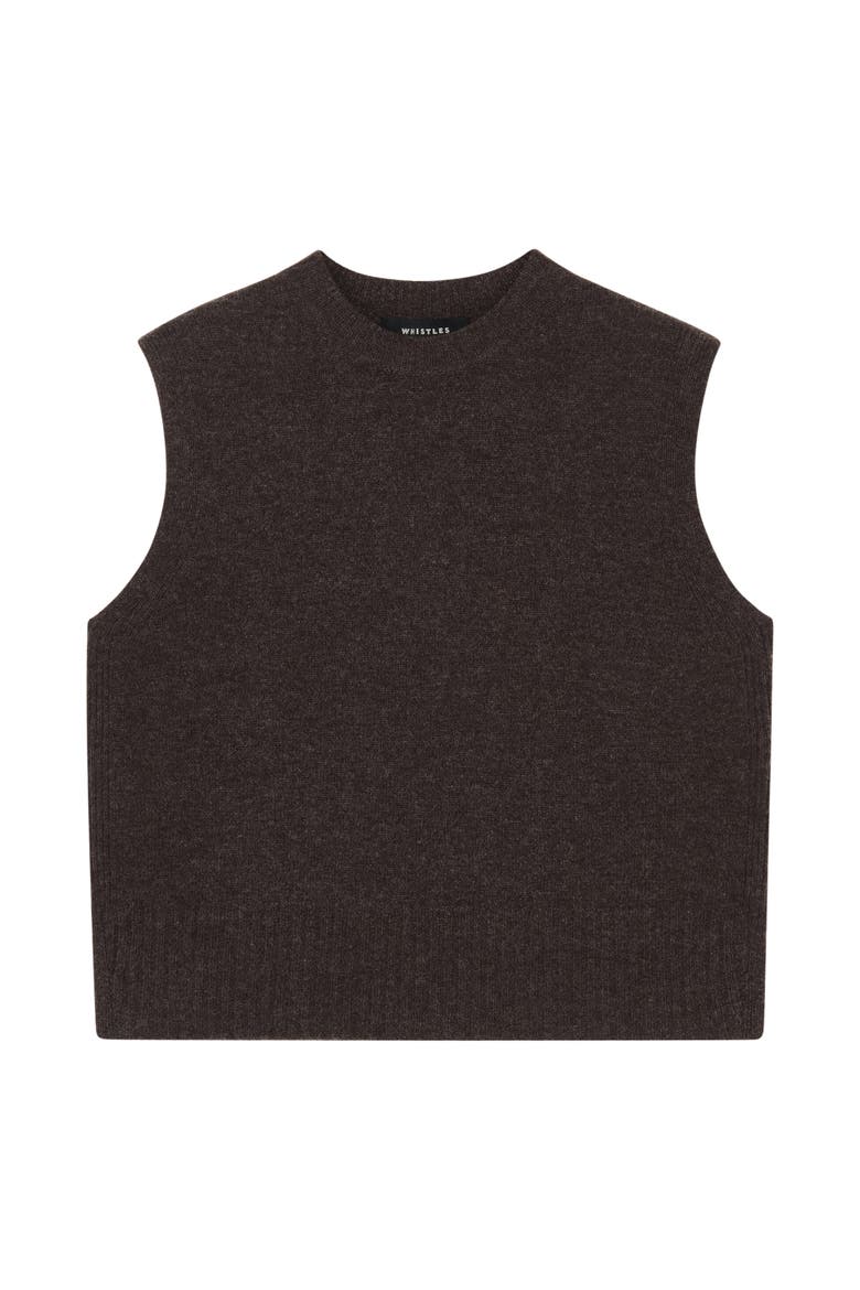 Wool Sleeveless Vest, Alternate, color, Brown