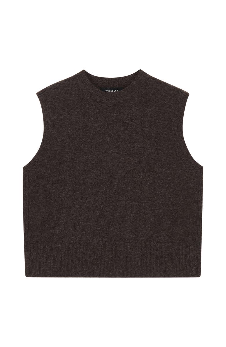 Whistles Wool Sleeveless Vest, Alternate, color, Brown