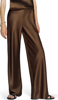 Reformation Gale Bias Cut High Waist Satin Pants