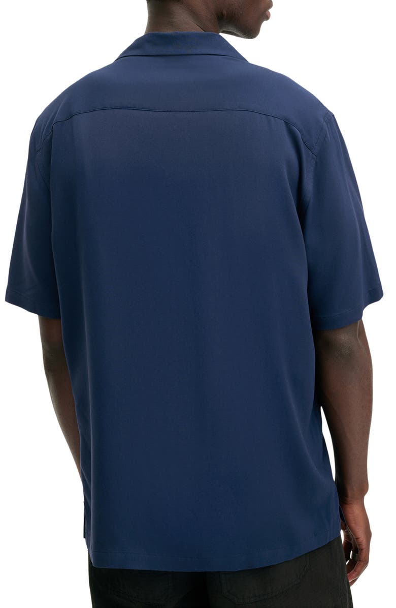 AllSaints Venice Solid Camp Shirt, Alternate, color, Night Sky Blue