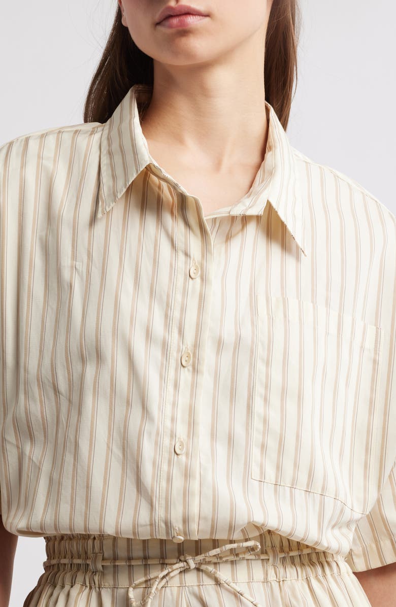 Faithfull the Brand Faia Cotton Romper, Alternate, color, Shadow Stripe Butter