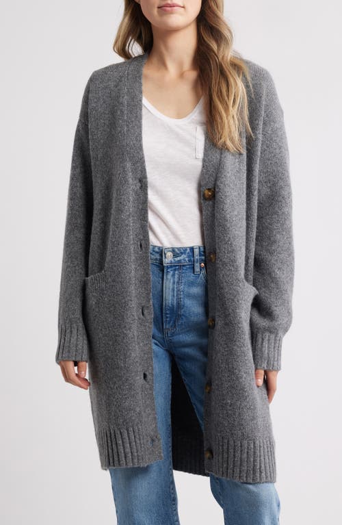 Caslonr Caslon(r) Easy Long Cozy Cardigan In Grey Dark Heather