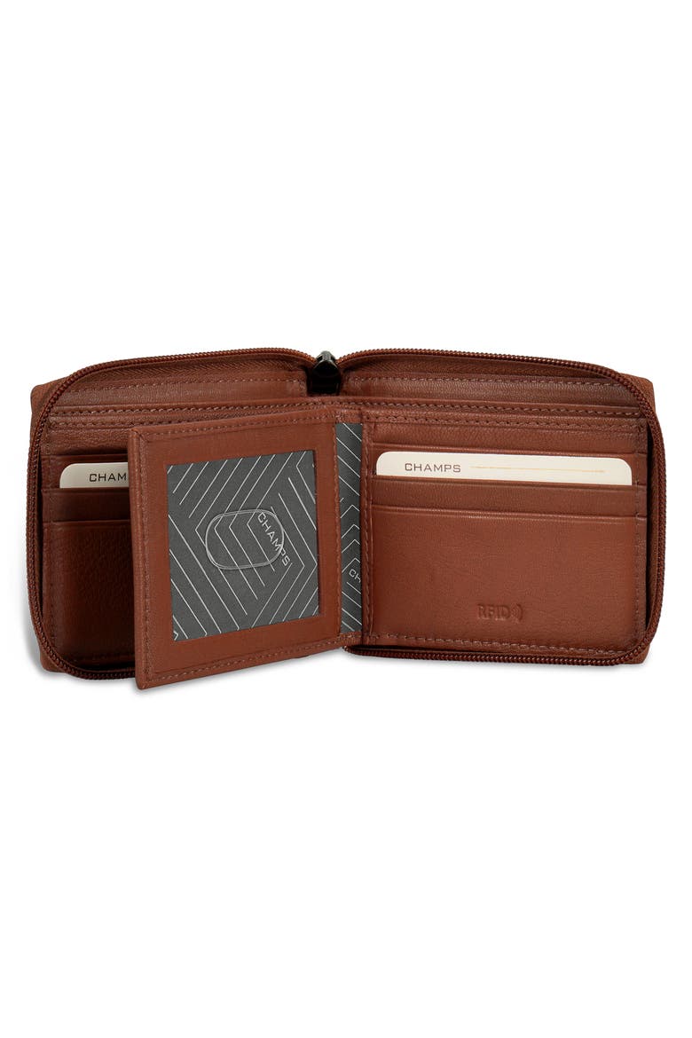 Onyx Zip Around Bifold Wallet, Alternate, color, BROWN