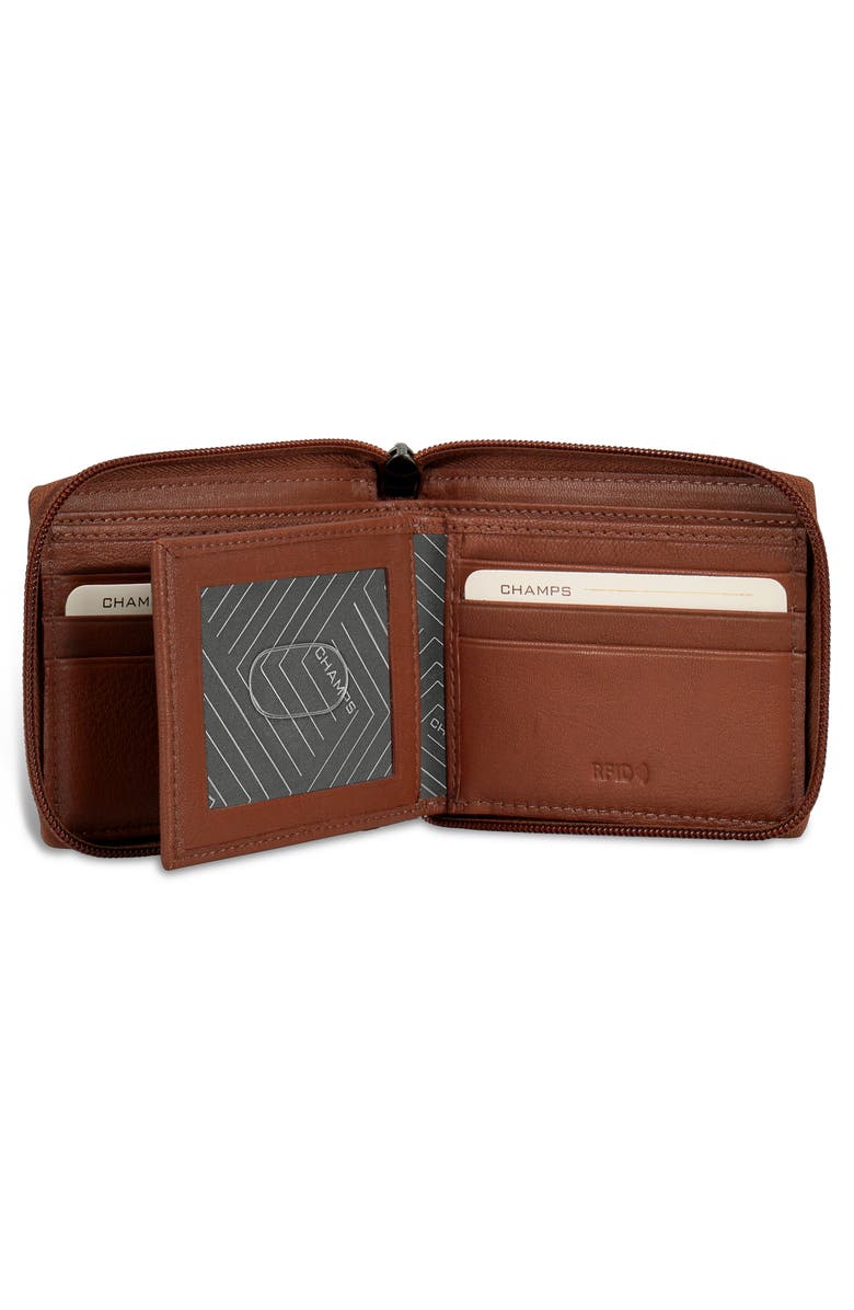 CHAMPS Onyx Zip Around Bifold Wallet, Alternate, color,