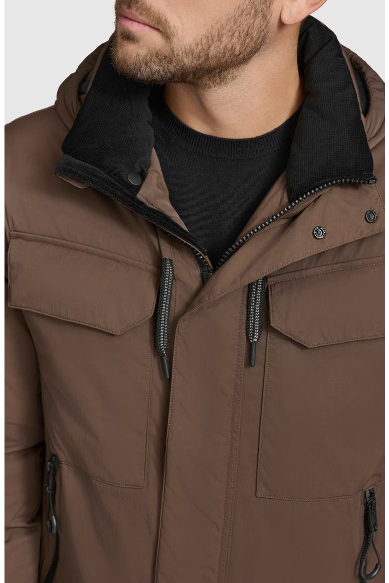 Hooded Utility Down & Feather Fill Jacket, Alternate, color, ESPRESSO