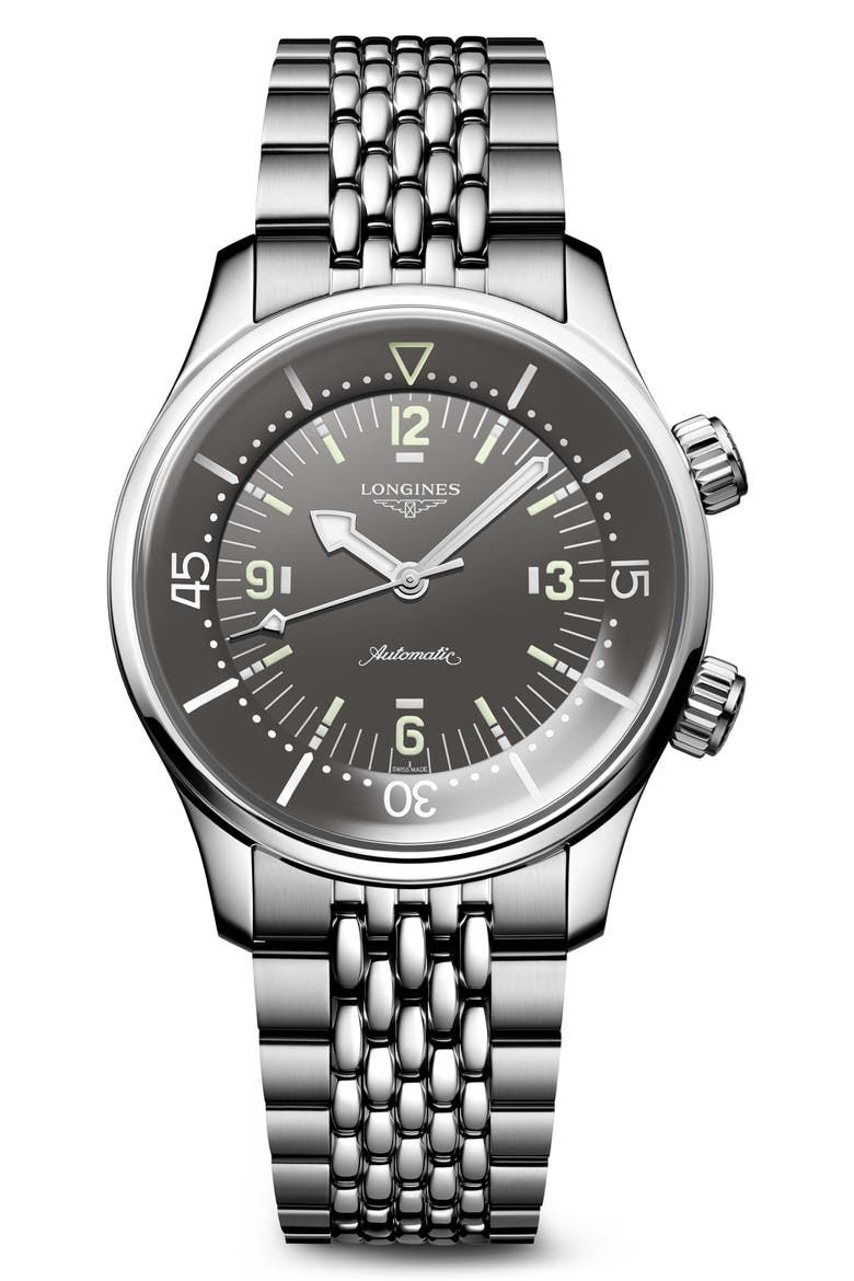 Legend Diver Bracelet Watch, 39mm, Main, color, SILVER/ GREY