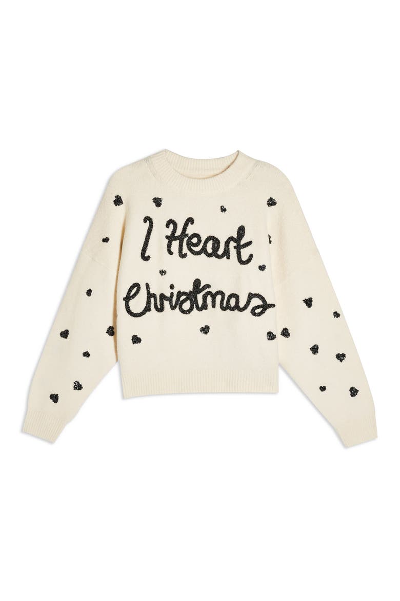 I Heart Christmas Sweater, Alternate, color, IVORY MULTI