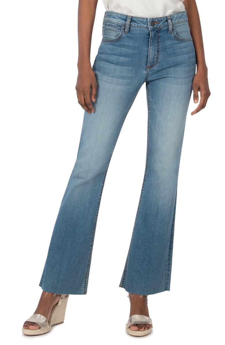 KUT from the Kloth Stella High Waist Fray Hem Flare Jeans, Main, color,