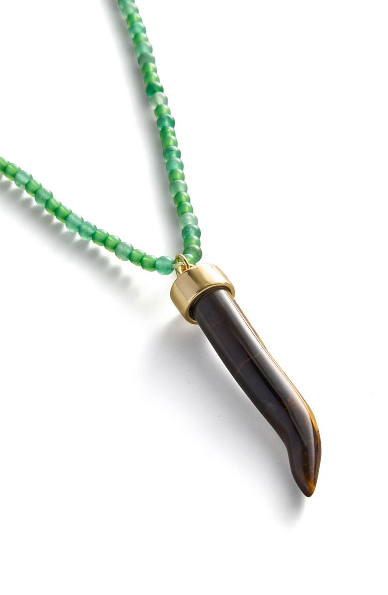BaubleBar Maeve Semiprecious Pendant Necklace, Alternate, color, Brown Multi