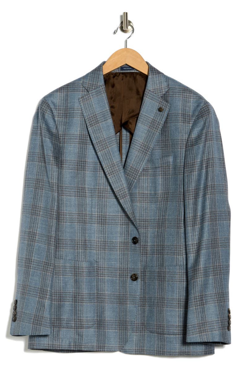 Peter Millar Ames Plaid Sport Coat, Alternate, color, Blue Pearl