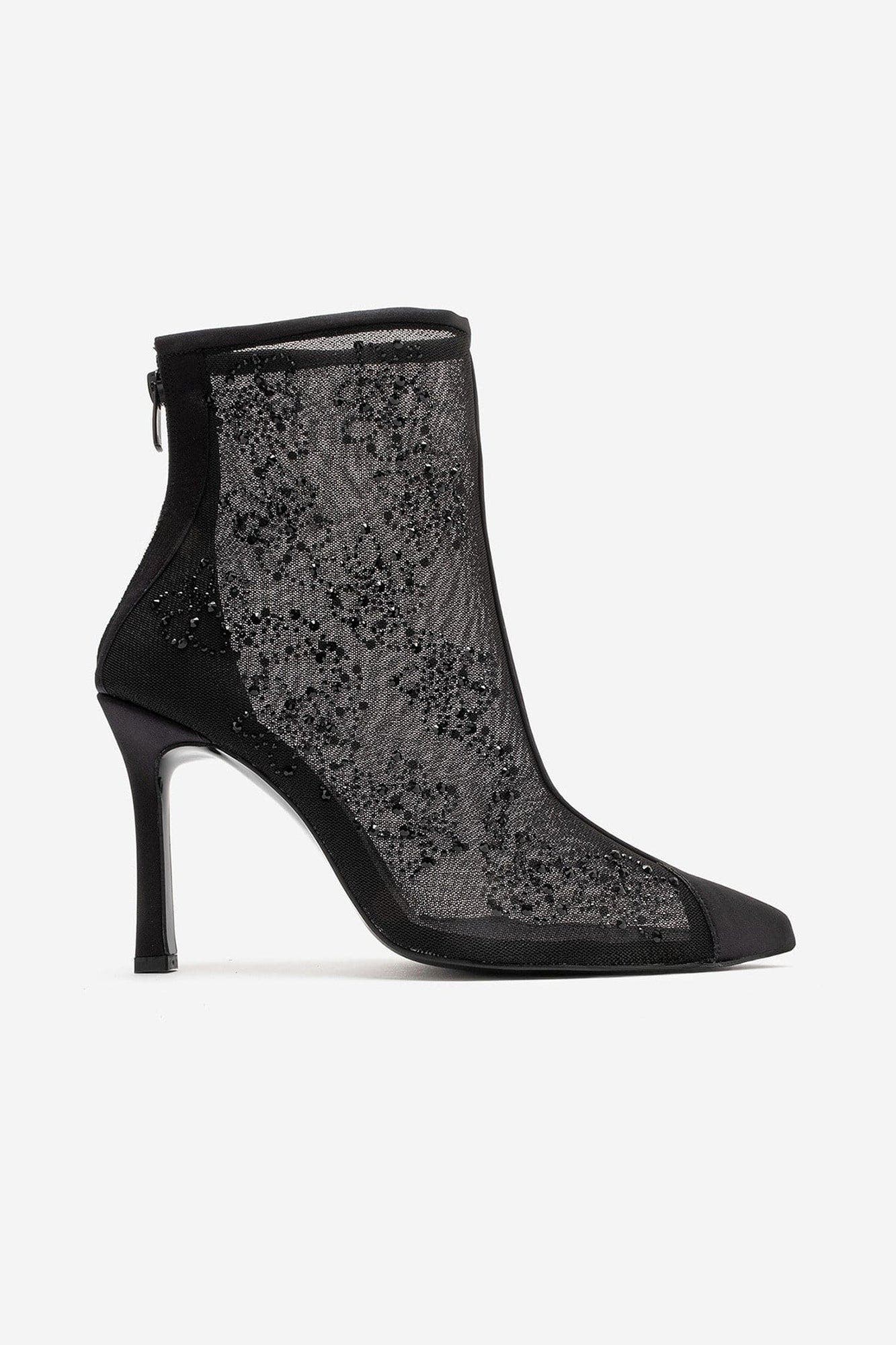 Gwena Embellished Transparent Stiletto Boot, Alternate, color, Black