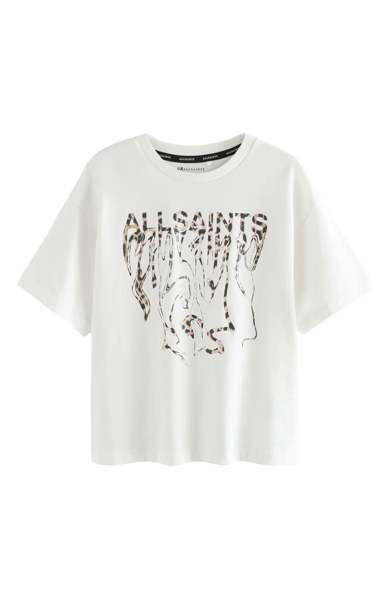 smALLSAINTS by ALLSAINTS Kids' Leopard Inksaints Oversize Cotton Graphic T-Shirt, Main, color, Cream