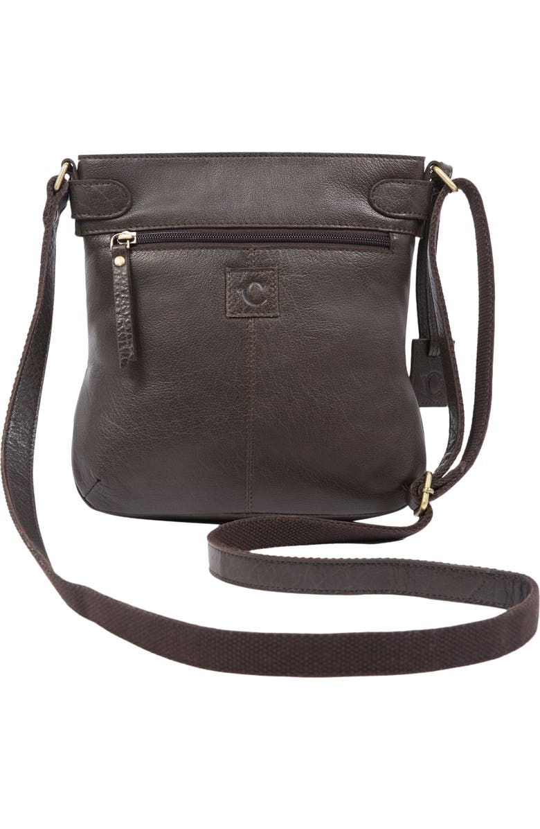 Celtic & Co. LEATHER CROSS BODY BAG, Main, color, Chocolate