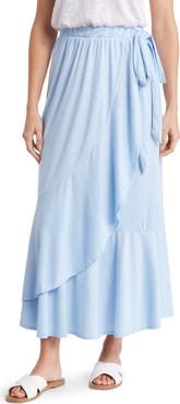 GO COUTURE Faux Wrap Midi Skirt