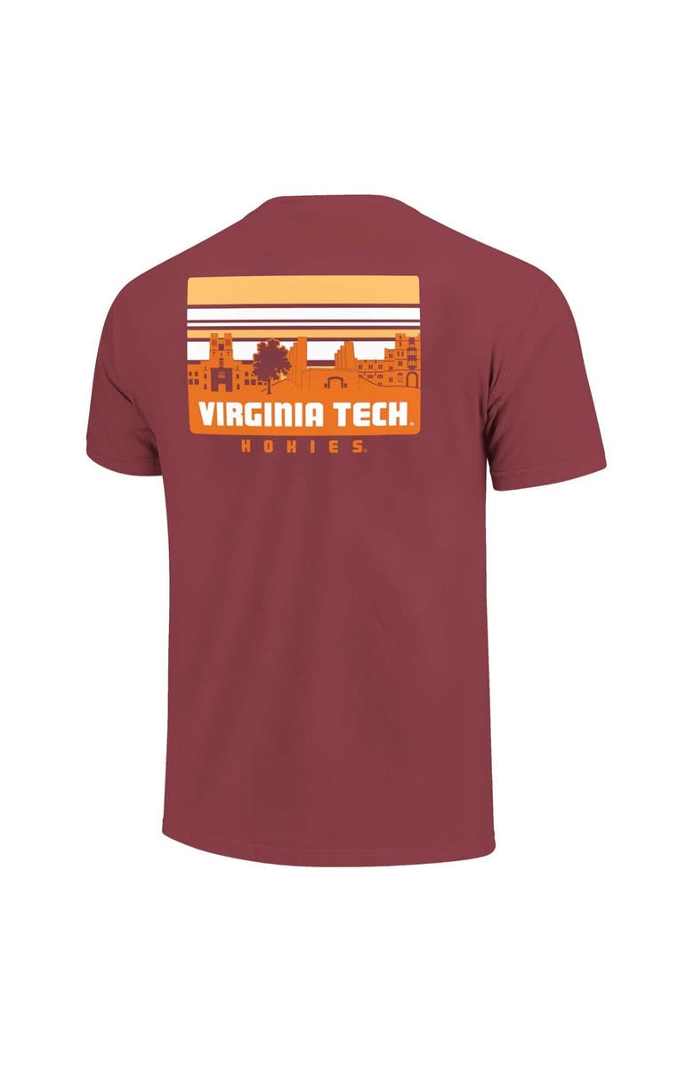 IMAGE ONE Men's Maroon Virginia Tech Hokies Striped Campus Skyline T-Shirt, Alternate, color, Maroon