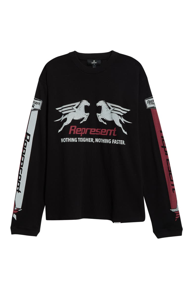 Long Sleeve Cotton Graphic T-Shirt, Alternate, color, JET BLACK