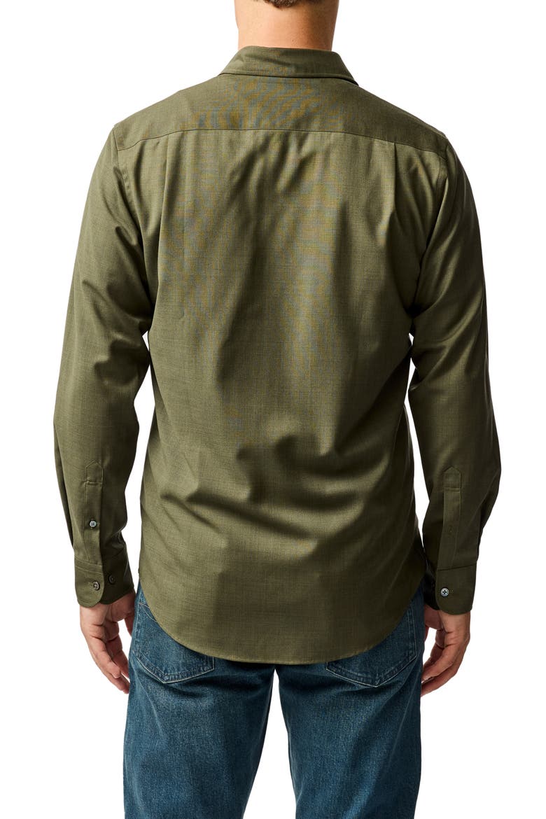 Esk Valley Wool Mélange Button-Up Shirt, Alternate, color, PINE