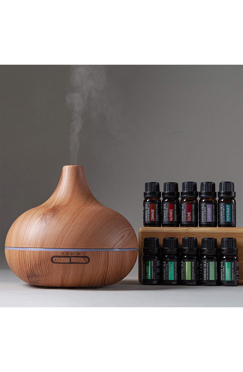 PURE DAILY CARE 300ml Ultrasonic Diffuser & 10 Pure Essential Oils, Alternate, color, 