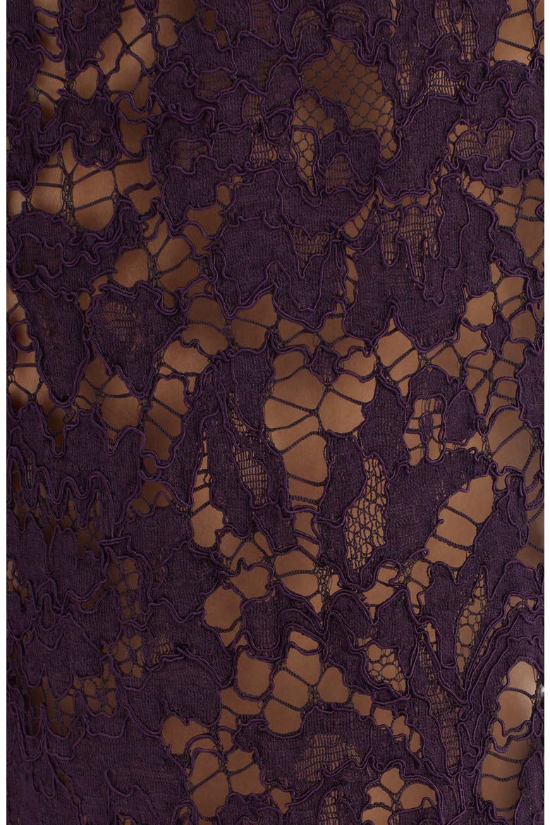 Valentino Wide Leg Crop Guipure Lace Pants, Alternate, color, RIPE PLUM Y82