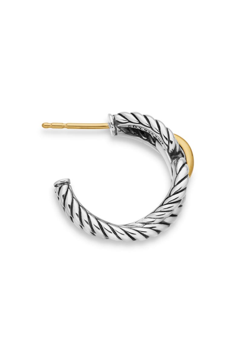 David Yurman Cable Loop Hoop Earrings in Sterling Silver with 18K Yellow Gold, 22mm, Alternate, color, Yellow Gold/ Sterling Silver