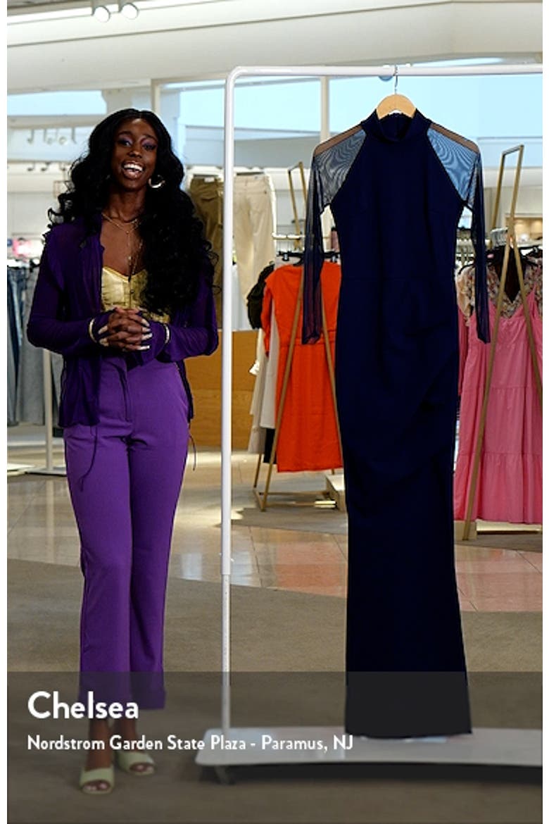 Maylys Illusion Mesh Mock Neck Trumpet Gown video