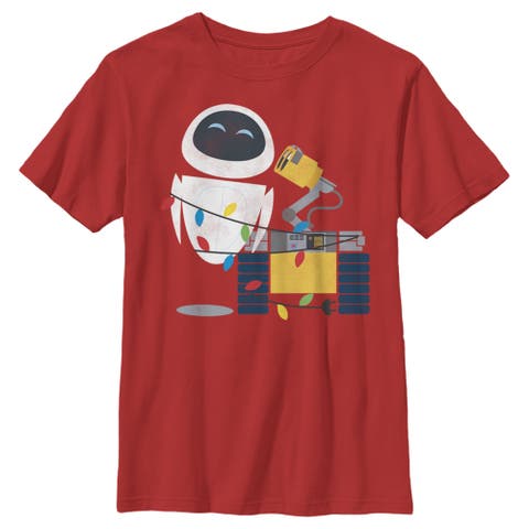 Boy's Wall-E Eve Christmas Lights  Graphic T-Shirt