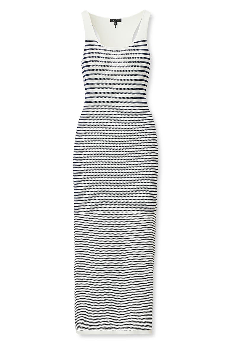 Daisy Stripe Sleeveless Maxi Dress, Alternate, color, WHITE