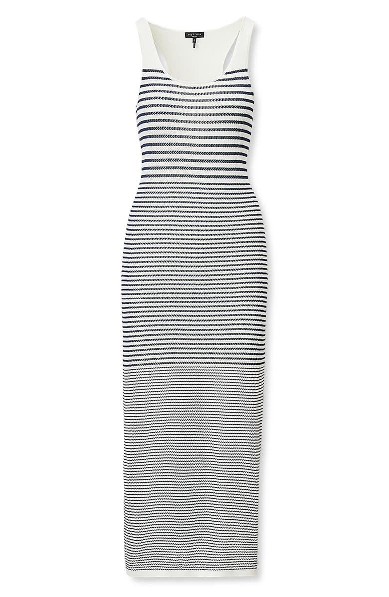 rag & bone Daisy Stripe Sleeveless Maxi Dress, Alternate, color, White