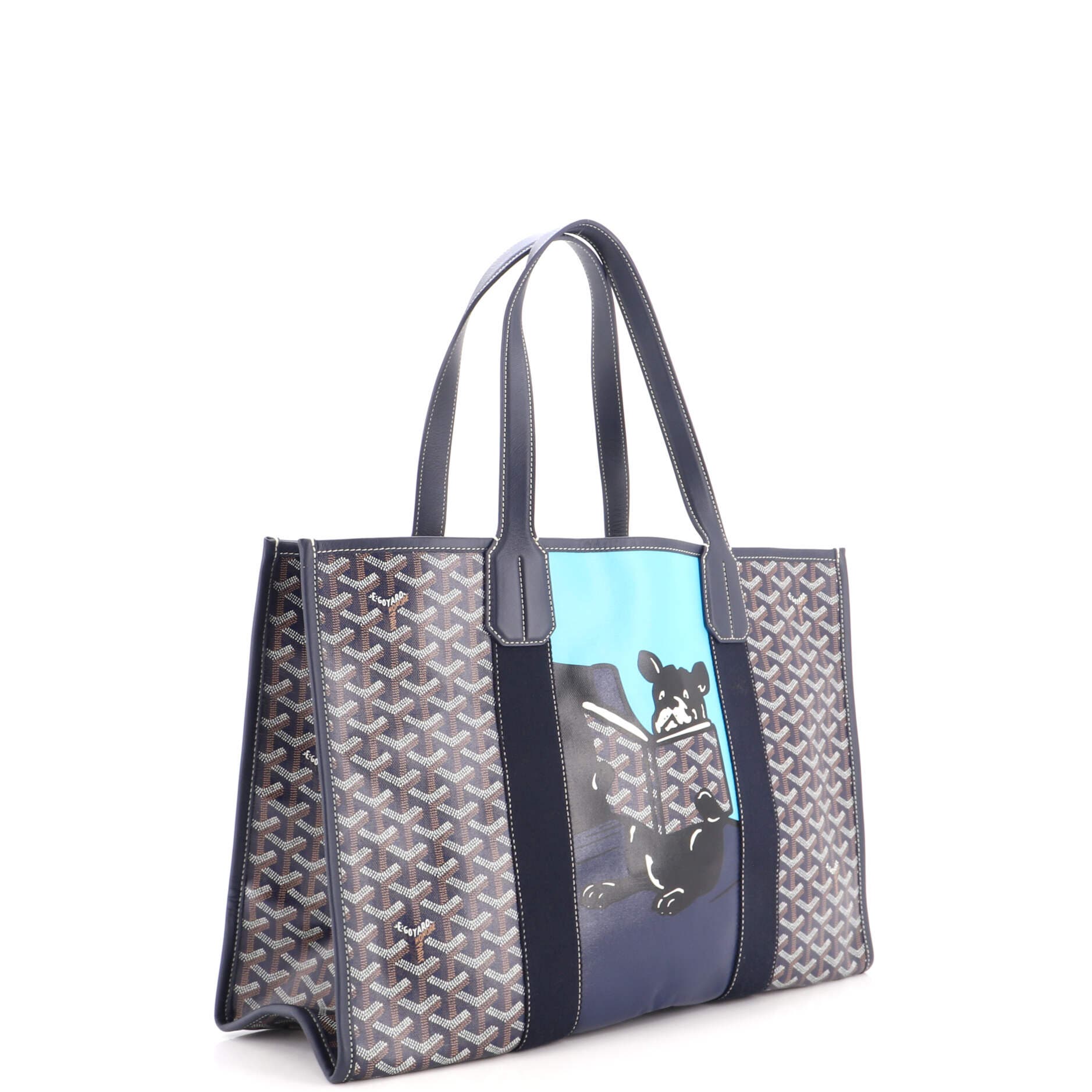 Villette Tote Printed Coated Canvas MM, Alternate, color, Blue