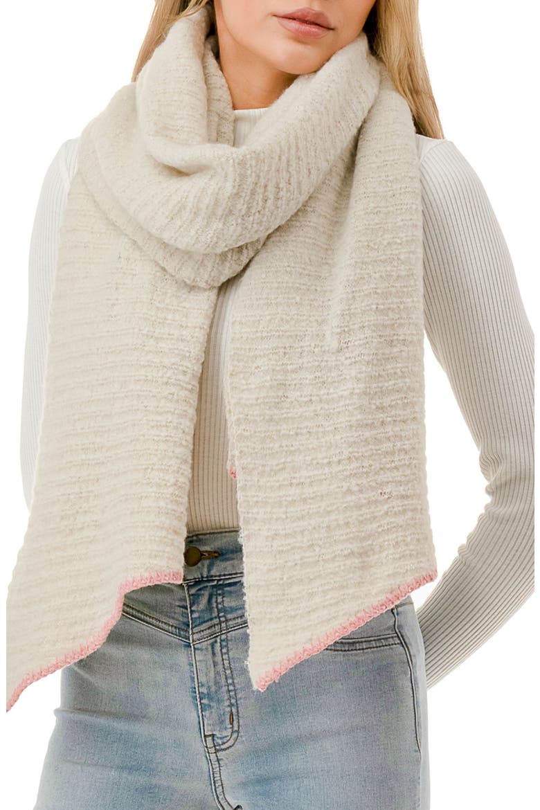 Whipstitch Textured Scarf, Main, color, OATMEAL