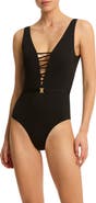 Sea Level Lattice One-Piece Swimsuit