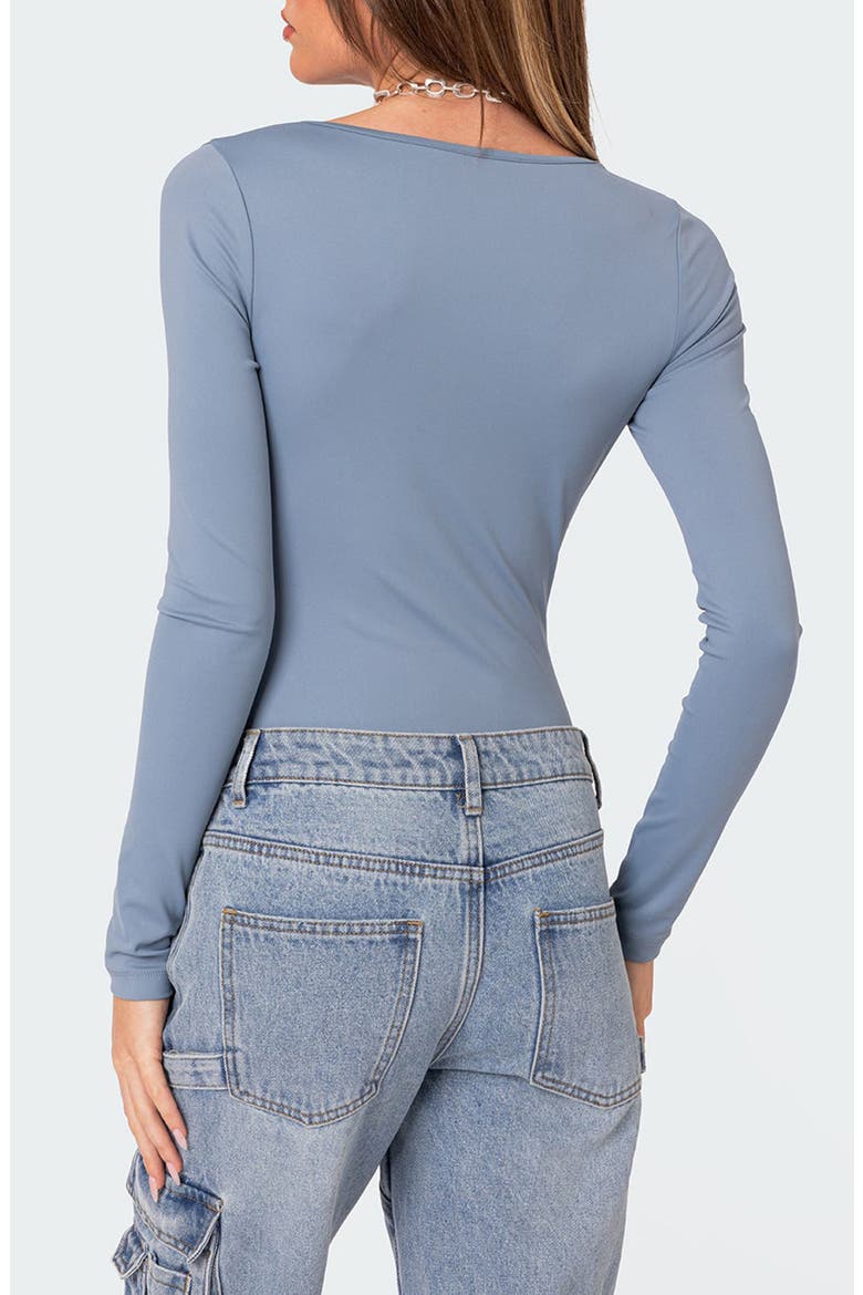 Joanna Square Neck Long Sleeve Bodysuit, Alternate, color, LIGHT-BLUE