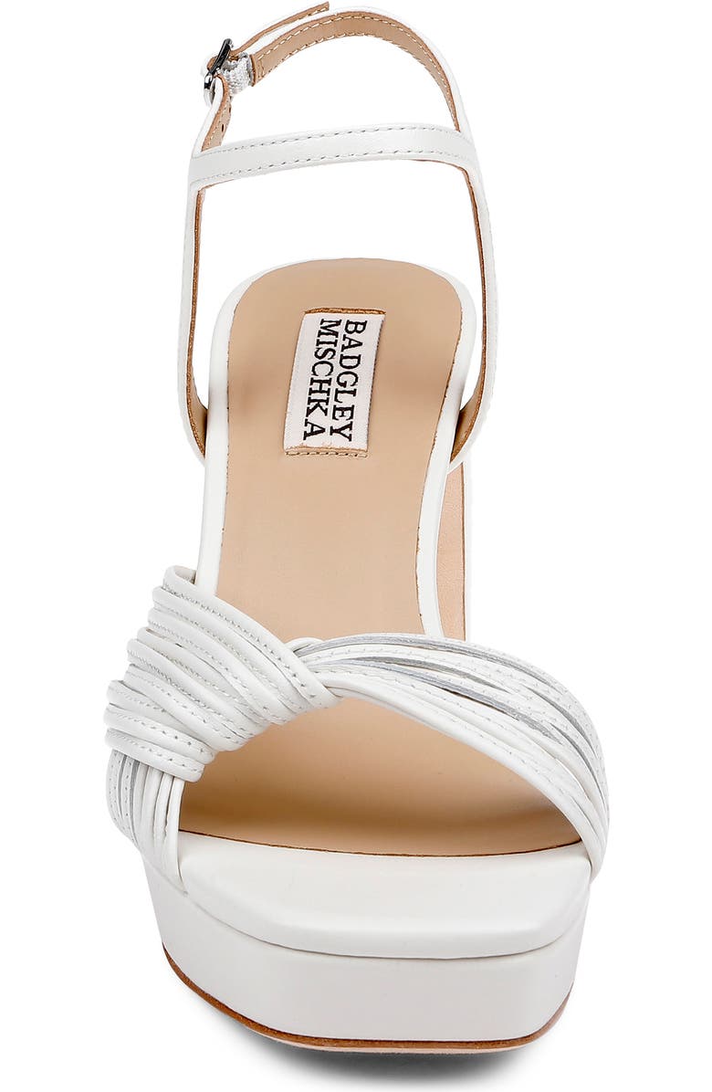 Badgley Mischka Collection Winslet Ankle Strap Platform Sandal, Alternate, color, White Leather