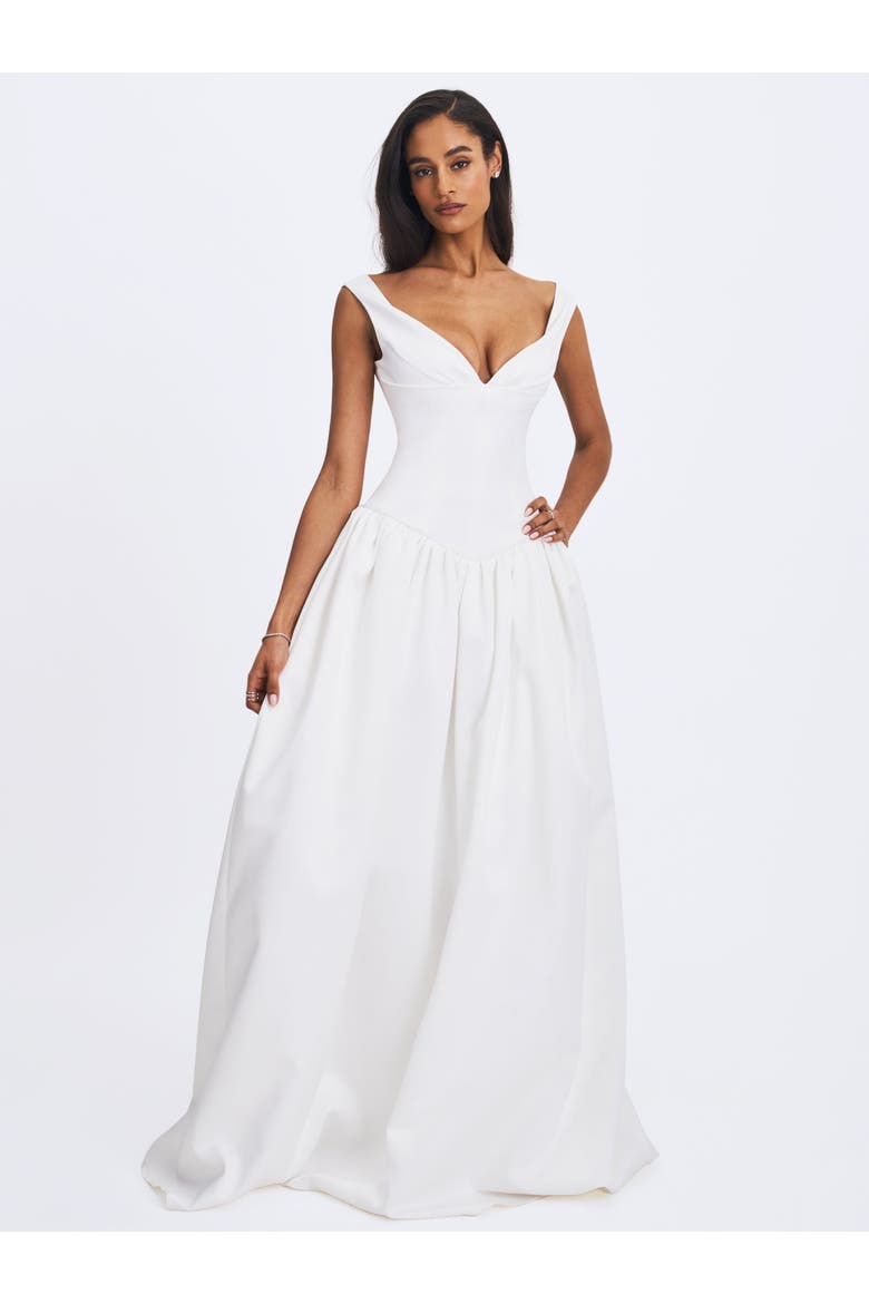 Siena Satin Sweetheart Wedding Gown, Alternate, color, White