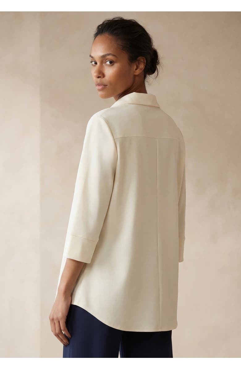 Jessica London Stretch Knit Crepe Trapeze Tunic, Alternate, color, Ivory