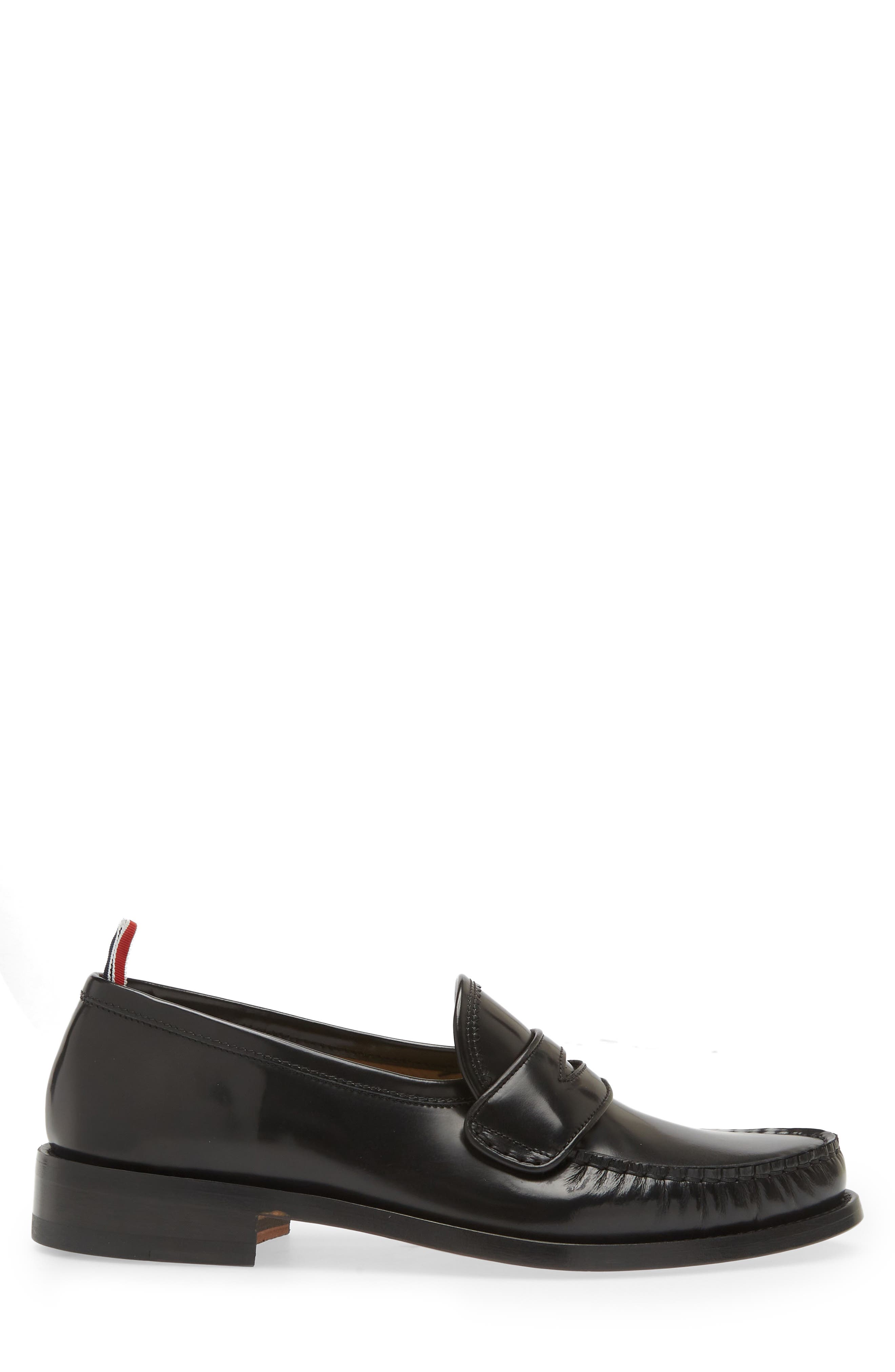 Thom Browne Varsity Penny Loafer, Alternate, color, Black