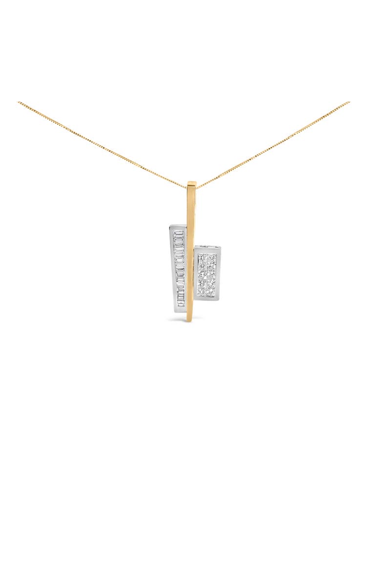 Haus of Brilliance 18K Yellow and White Gold 1 7/8 Cttw Diamond Key Shaped 18" Pendant Necklace, Alternate, color, Yellow