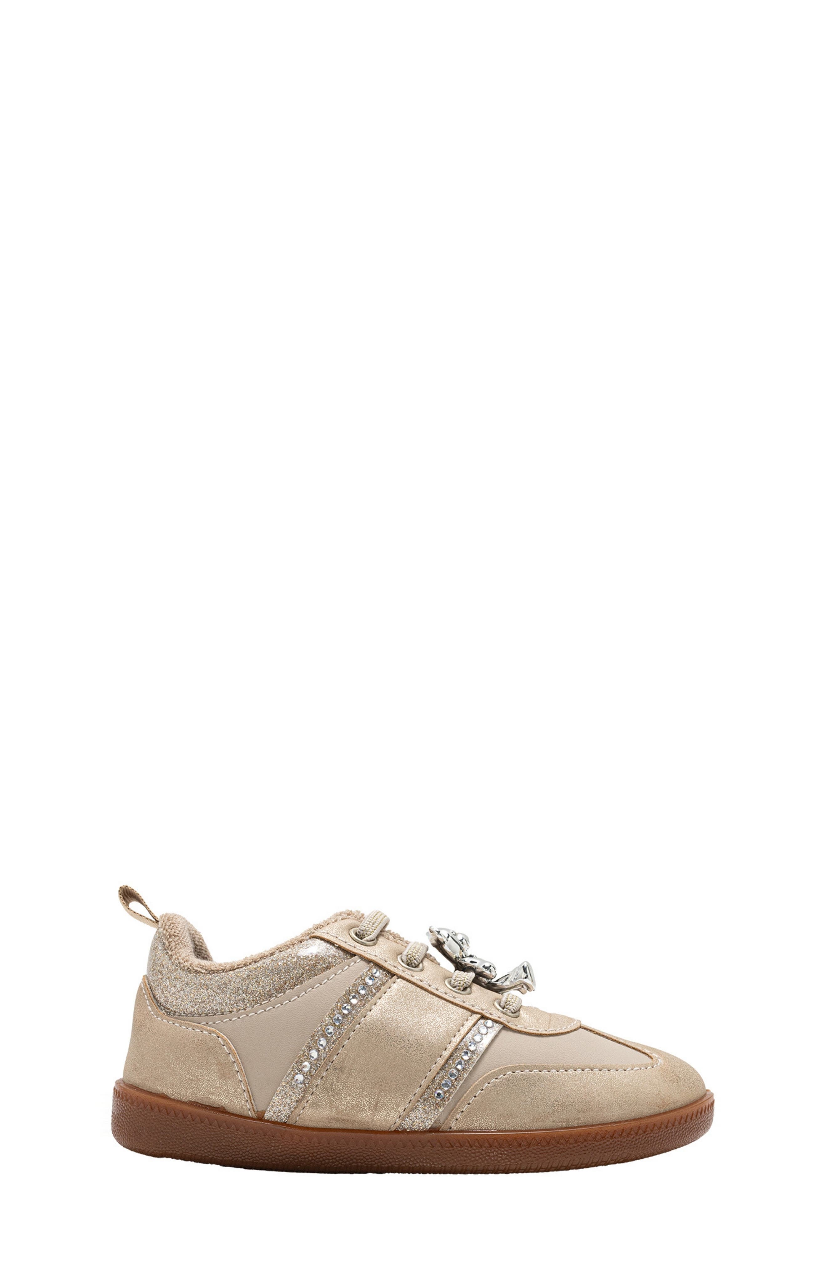 bebe Kids' Embellished Low Top Sneaker, Alternate, color, Tan