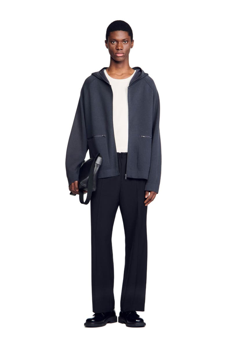 SANDRO Milano knit hooded cardigan, Alternate, color, Fonte