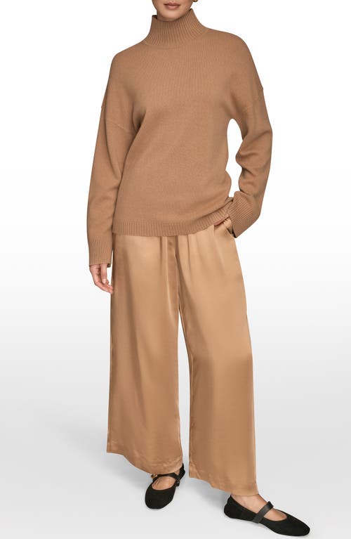 Donna Karan New York Wool & Cashmere Turtleneck Sweater In Brown